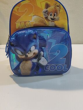 Sonic 2 Cool Blue and Yellow Kids Small  Backpack